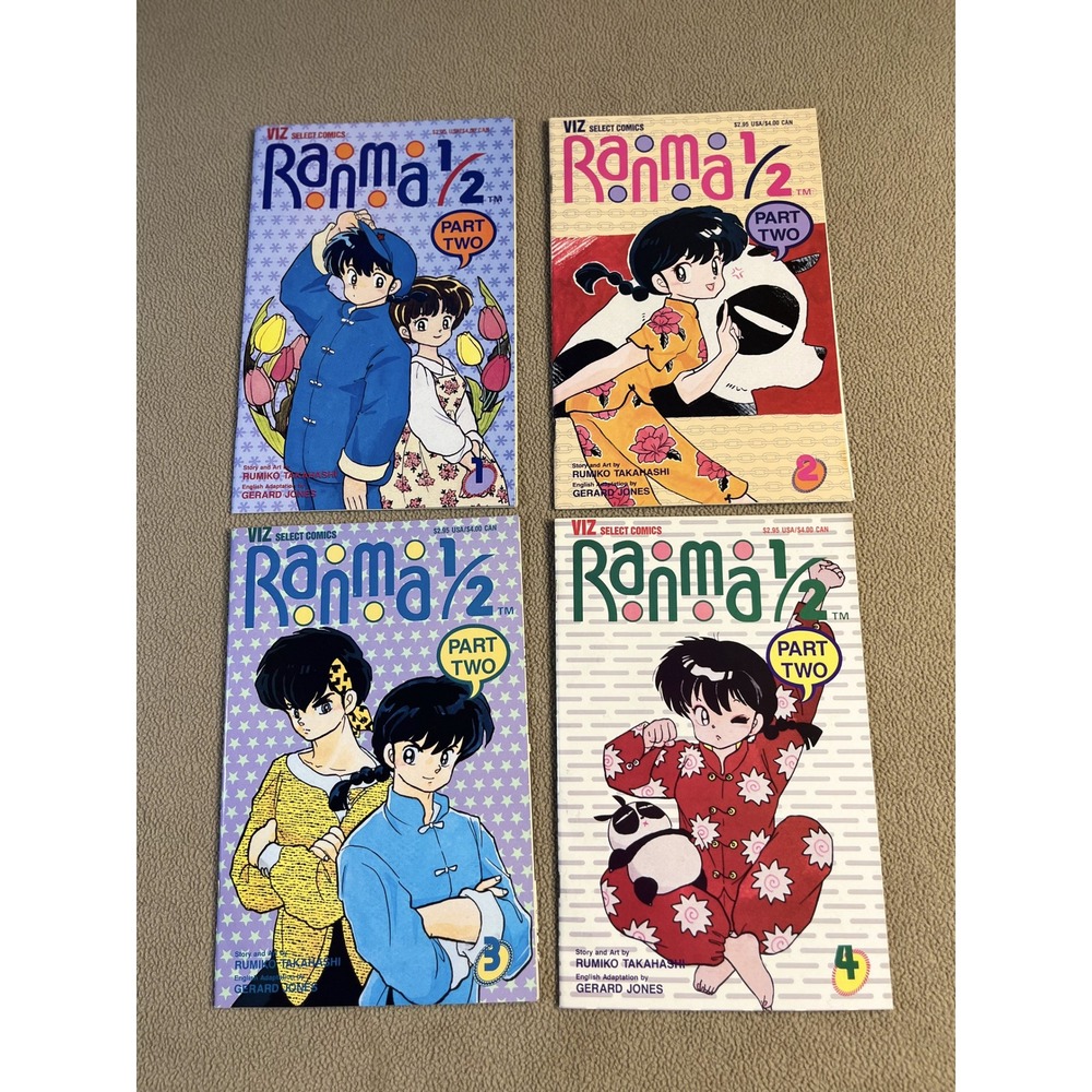 Ranma 1/2 Part Two Manga Volumes 1 2‎ 3 4 VIZ Select Comics Rumiko Takahashi